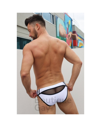 Slip de Bain Expose Swim Blanc Neon | Maillot Sexy Addicted