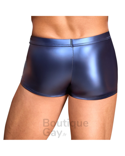 Boxer Zip Éclino Bleu Métallisé - Lingerie Homme Sexy