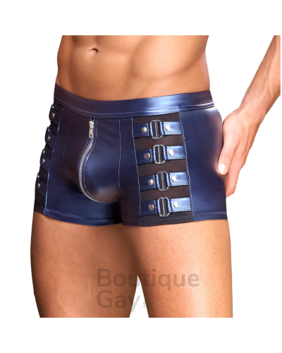Boxer Zip Éclino Bleu Métallisé - Lingerie Homme Sexy