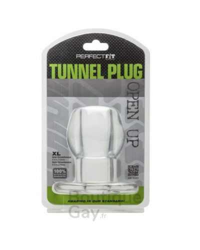 Ass Tunnel Plug Silicone XXL Transparent 7cm - Boutique Gay