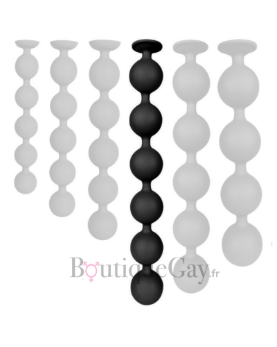 Boules Bulby Butt XL Noires - Silicone 6,7cm | Boutique Gay