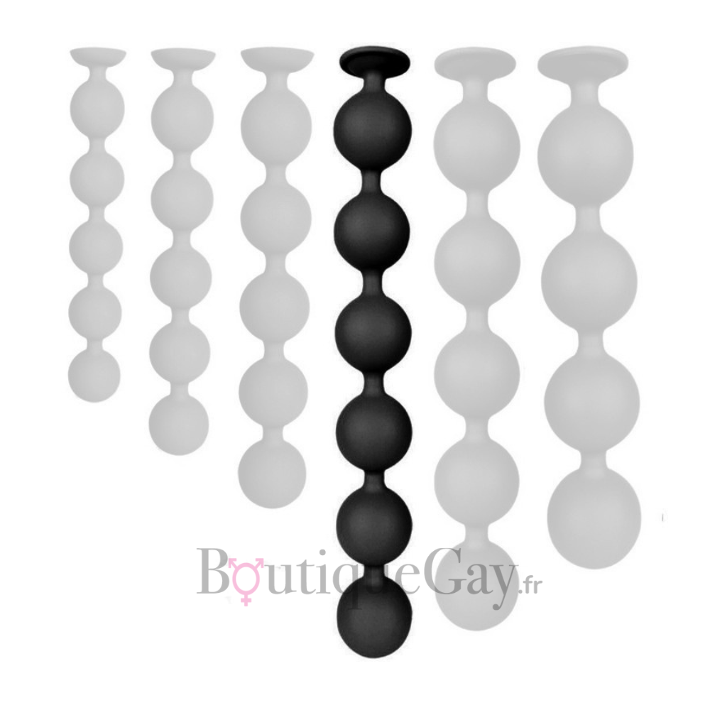 Boules Bulby Butt XL Noires - Silicone 6,7cm | Boutique Gay