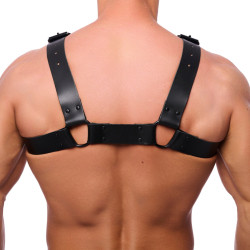 Harnais en Cuir Bulldog Noir | Viril & Ajustable | Boutique Gay