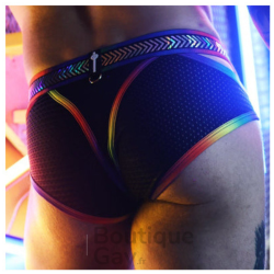 Slip Pure Pride Noir Rainbow | Lingerie Gay & Confort