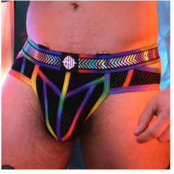 Slip Pure Pride Noir Rainbow | Lingerie Gay & Confort