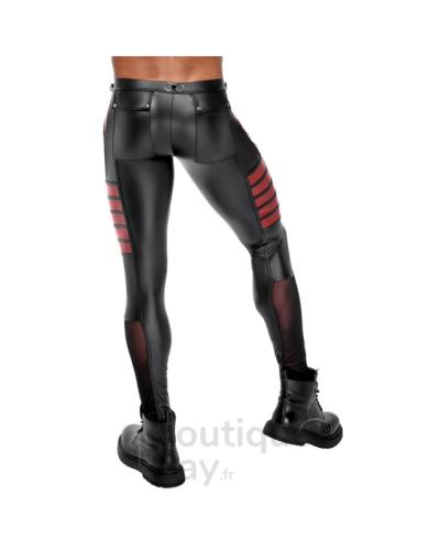 Pantalon Fetish Homme Ormeto Noir Rouge - Effet Wetlook Sexy