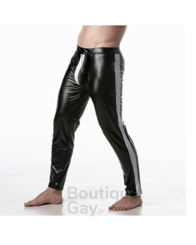 Pantalon Zip Intégral Fetish Homme - Effet Cuir Brut