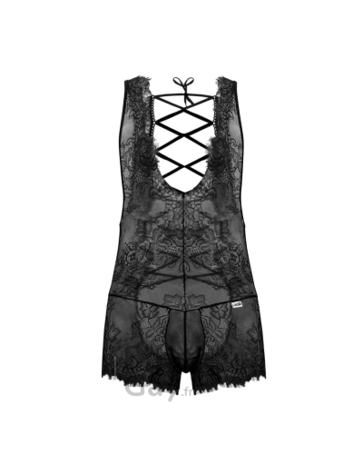 Body Dentelle Dos Nu Noir Psyché | Lingerie Sexy homme