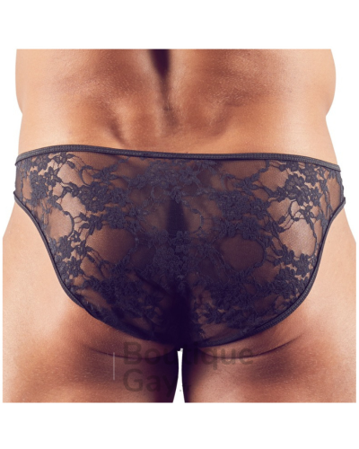 Slip Homme Sexy Dentelle Noir Flowthin | Lingerie Gay-friendly