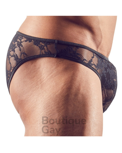 Slip Homme Sexy Dentelle Noir Flowthin | Lingerie Gay-friendly