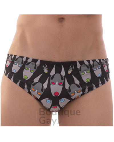 Slip de Bain Fetish Dog Noir | Look Cuir Sexy & Audacieux