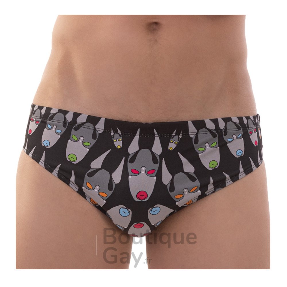 Slip de Bain Fetish Dog Noir | Look Cuir Sexy & Audacieux