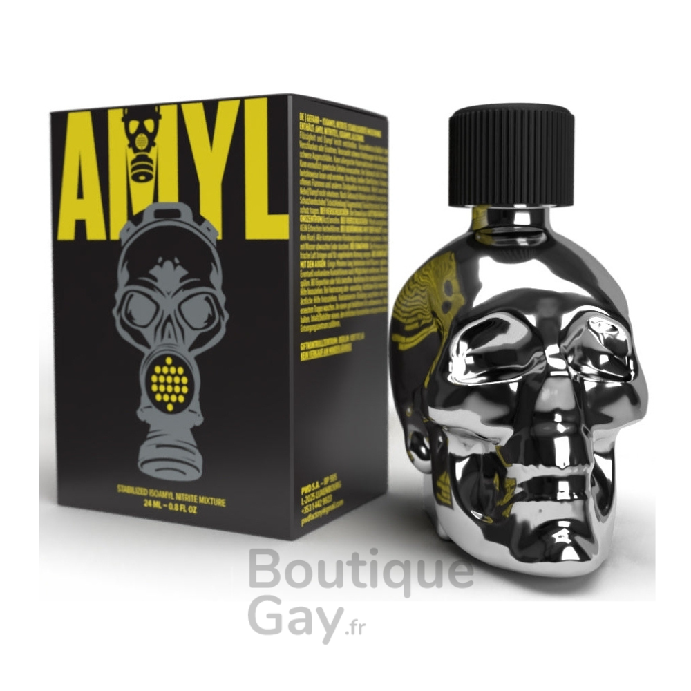 Poppers Amyl Silver Skull 24ml | Nitrite d'Amyle Puissant