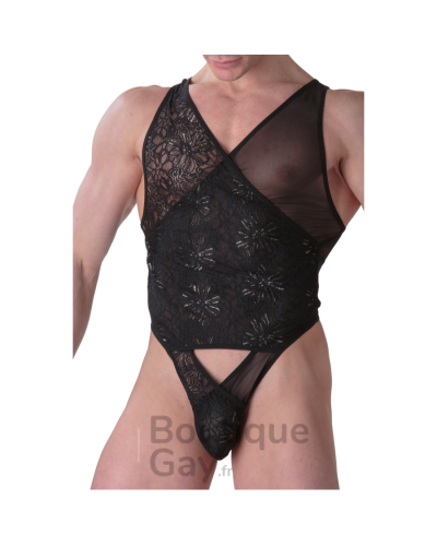Body String Homme Sexy Dentelle Noire - Pure Seduction WOH