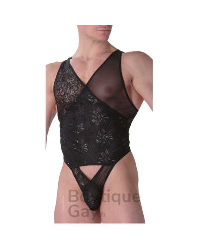 Body String Homme Sexy Dentelle Noire - Pure Seduction WOH