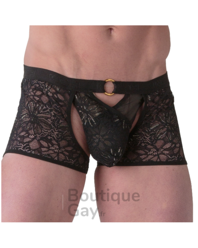 Boxer String Noir Sexy WOH - Lingerie Homme Provocante