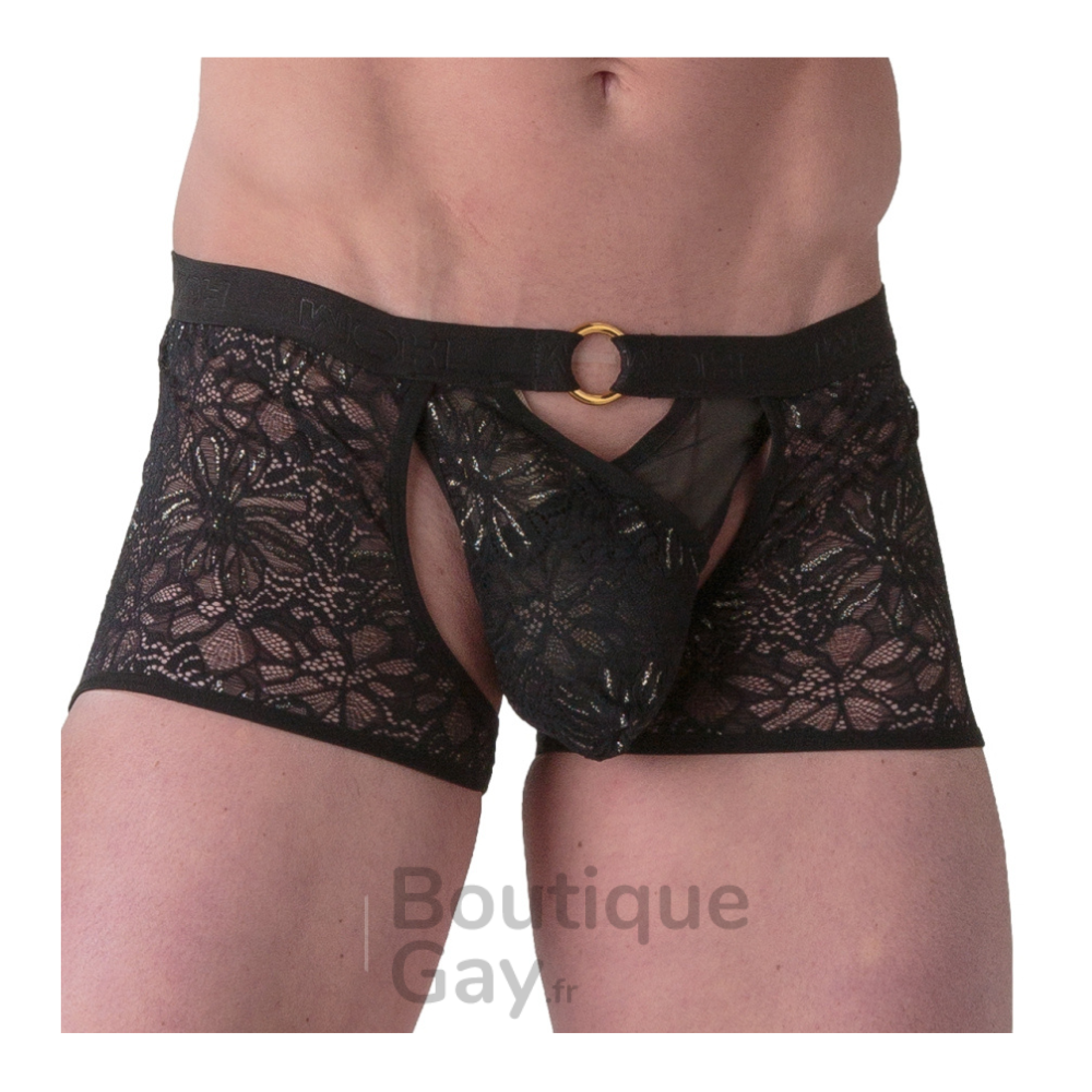 Boxer String Noir Sexy WOH - Lingerie Homme Provocante
