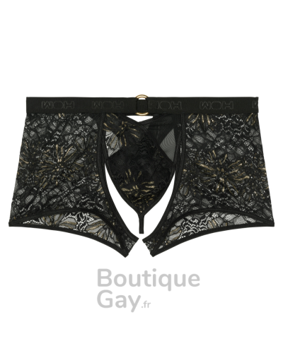 Boxer String Noir Sexy WOH - Lingerie Homme Provocante