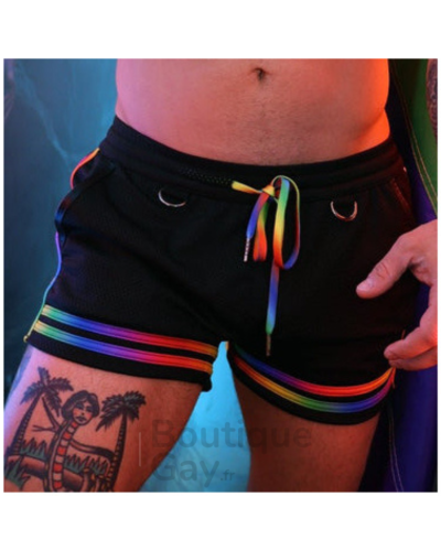 Short Pure Pride Noir Rainbow - Style, Fierté et Confort