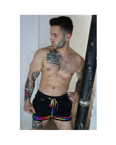 Short Pure Pride Noir Rainbow - Style, Fierté et Confort