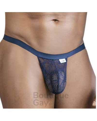 String en dentelle Bachos marine : lingerie homme sexy.