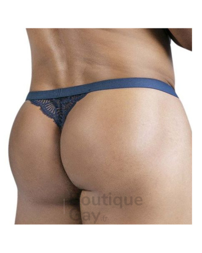 String en dentelle Bachos marine : lingerie homme sexy.