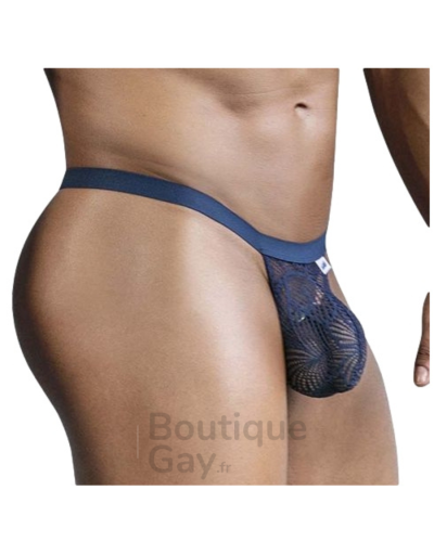 String en dentelle Bachos marine : lingerie homme sexy.