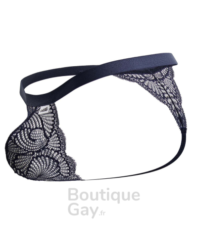 String en dentelle Bachos marine : lingerie homme sexy.