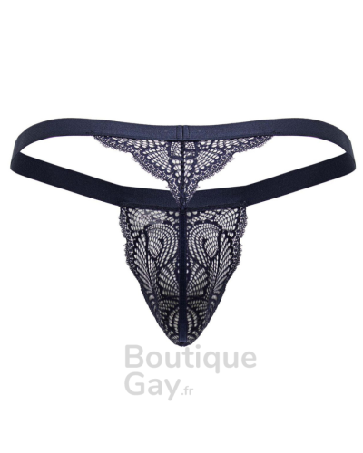 String en dentelle Bachos marine : lingerie homme sexy.