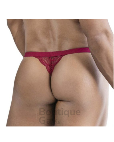 String en dentelle Bachos bordeaux - Lingerie sexy