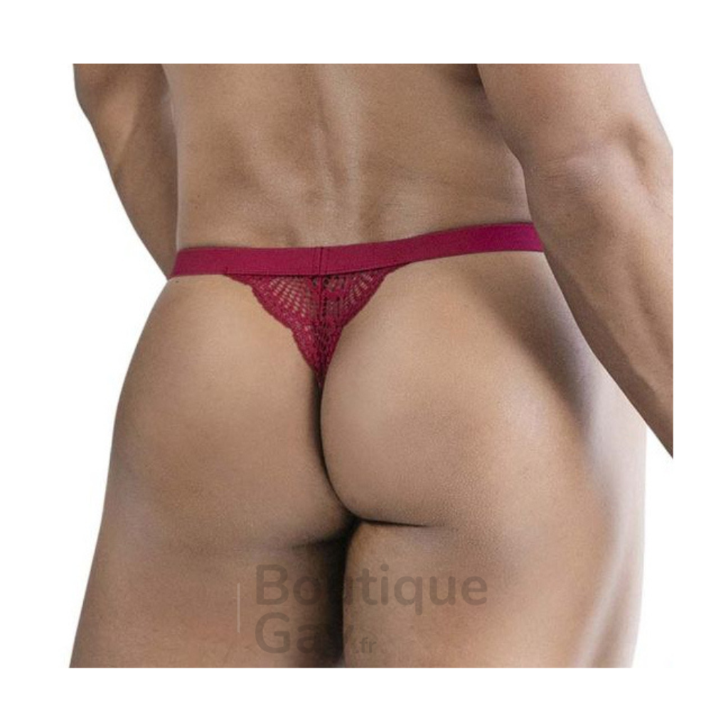 String en dentelle Bachos bordeaux - Lingerie sexy