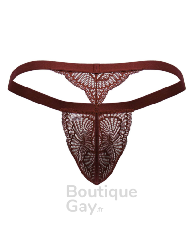 String en dentelle Bachos bordeaux - Lingerie sexy