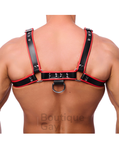 Harnais Cuir Premium Rouge : Lingerie Homme et Accessoire