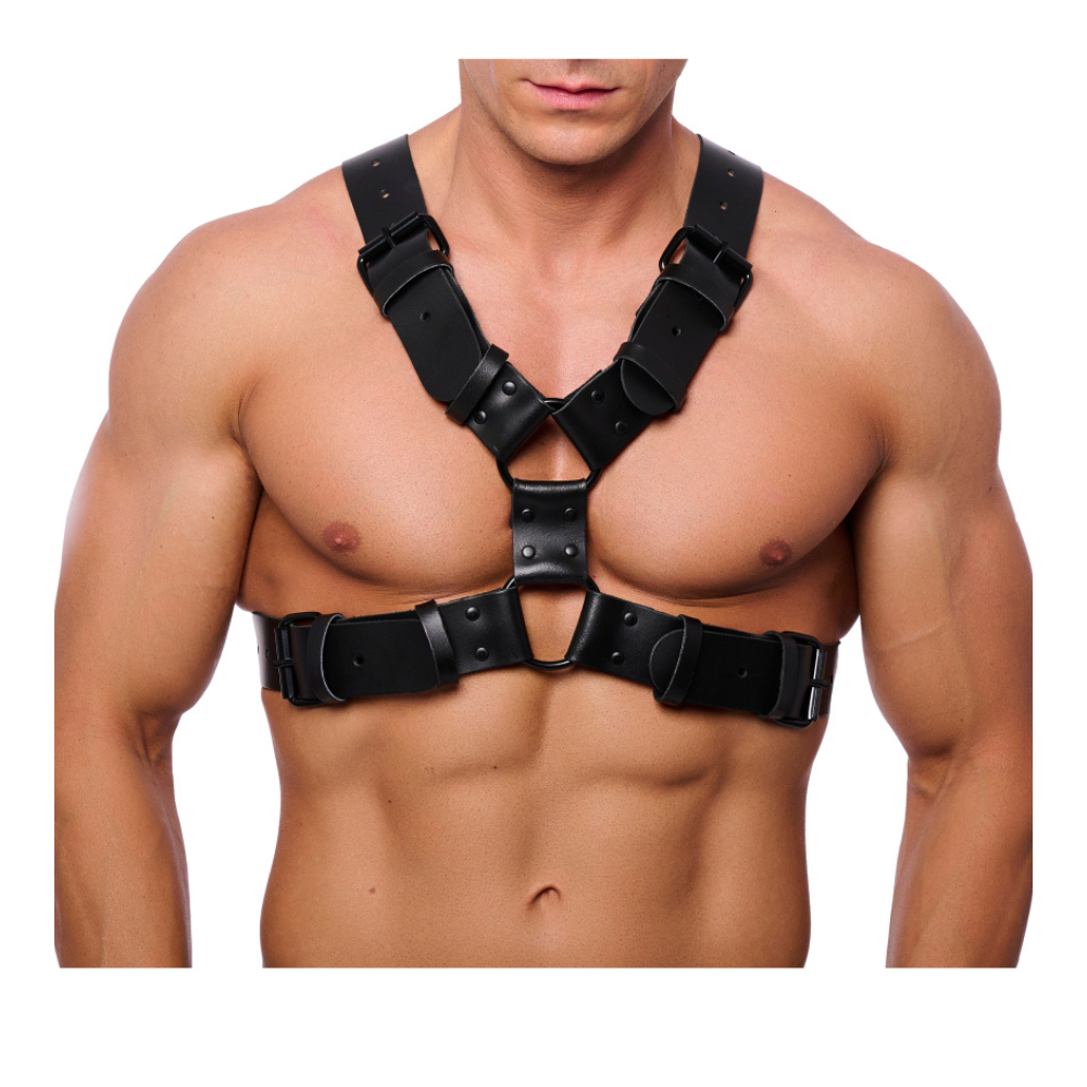 Harnais en cuir Right Noir - Accessoire intime homme
