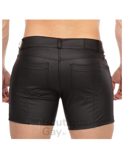 Short Harper Noir Wetlook Zippé | Tenue Sexy & Fétichiste
