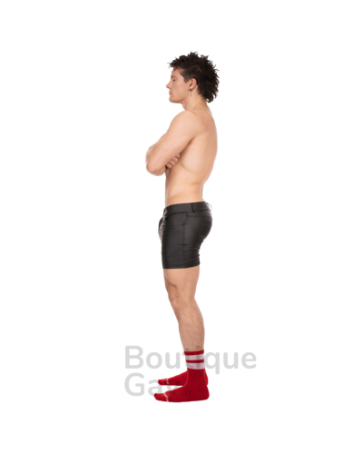 Short Harper Noir Wetlook Zippé | Tenue Sexy & Fétichiste