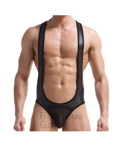 Jock Singlet Motor Noir | Lingerie Fetish Homme | Boutique-Gay