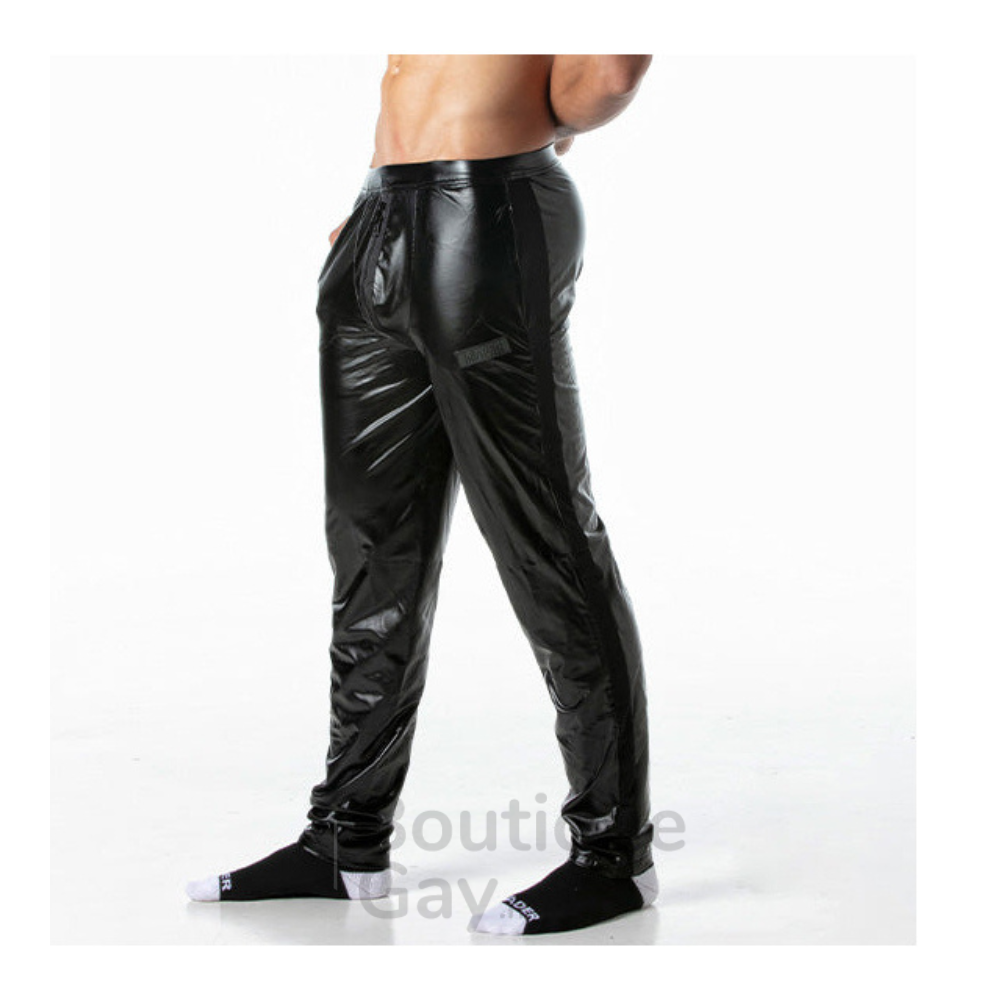 Pantalon Zip Wetlook Noir Brut - Effet Cuir Fétiche Sexy