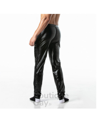 Pantalon Zip Wetlook Noir Brut - Effet Cuir Fétiche Sexy