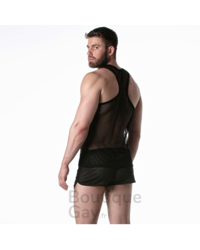 Débardeur Mesh Homme Noir Sexy & Sportif | Boutique-Gay.fr