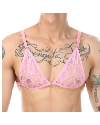 Soutien-Gorge Homme Dentelle Rose Aleria | Boutique Gay
