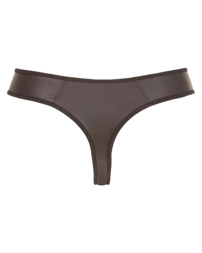 String Zip Fétish Noir Similicuir - Lingerie Homme Sexy