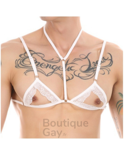 Harnais de Torse Homme Sexy | Mini Soutien-Gorge Ouvert
