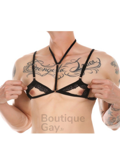 Harnais de Torse Homme Sexy | Mini Soutien-Gorge Ouvert